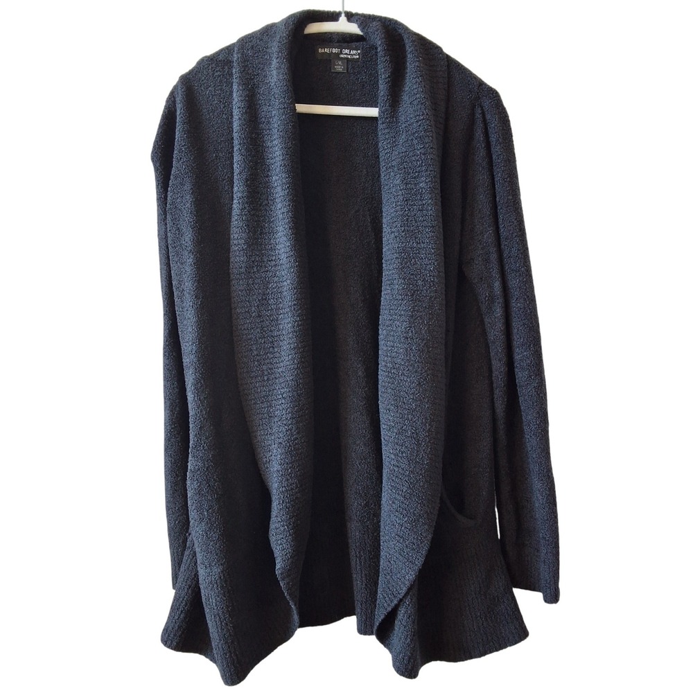 Barefoot Dreams L/XL CozyChic Lite Cardigan Waterfall Loungewear Comfort Cozy
